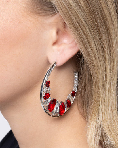 Refined Rewind - Red - Paparazzi Earrings
