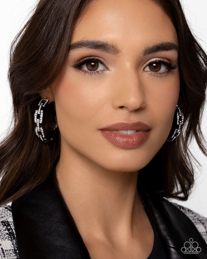 Downtown Decadence - Black - Paparazzi Earrings