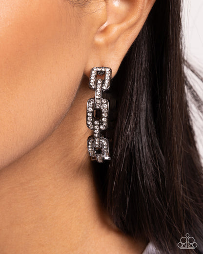Downtown Decadence - Black - Paparazzi Earrings