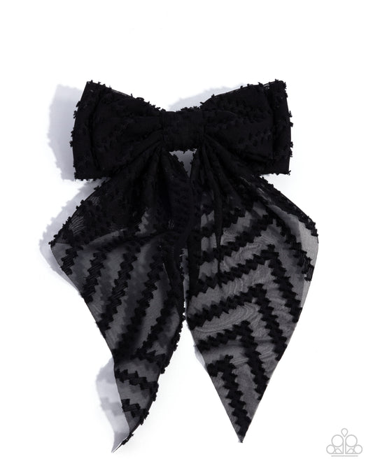 Floral Retreat - Black - Paparazzi Hair Bow