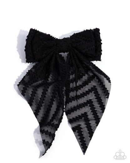 Floral Retreat - Black - Paparazzi Hair Bow