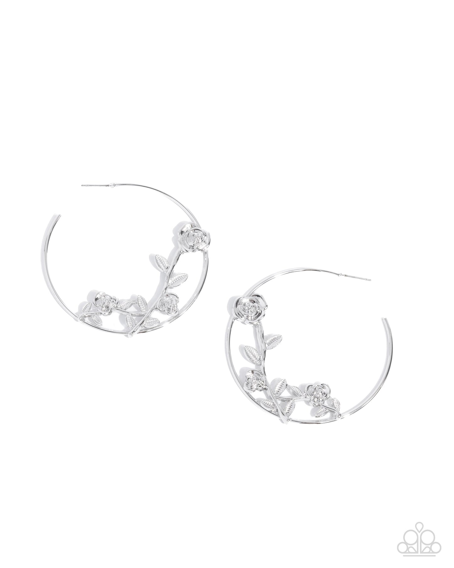 Blooming Benefit - Silver - Paparazzi Earrings