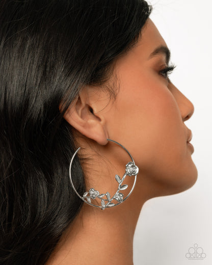 Blooming Benefit - Silver - Paparazzi Earrings