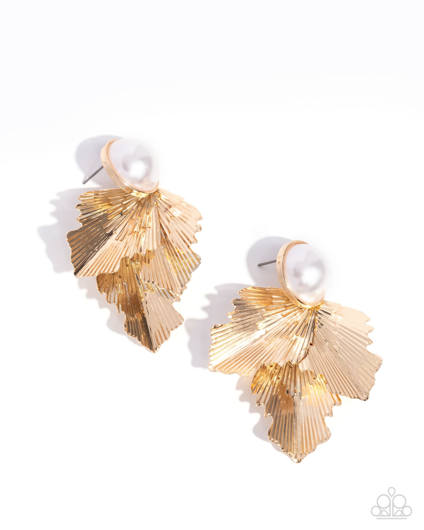 Mermaid Memorate - Gold - Paparazzi Earrings