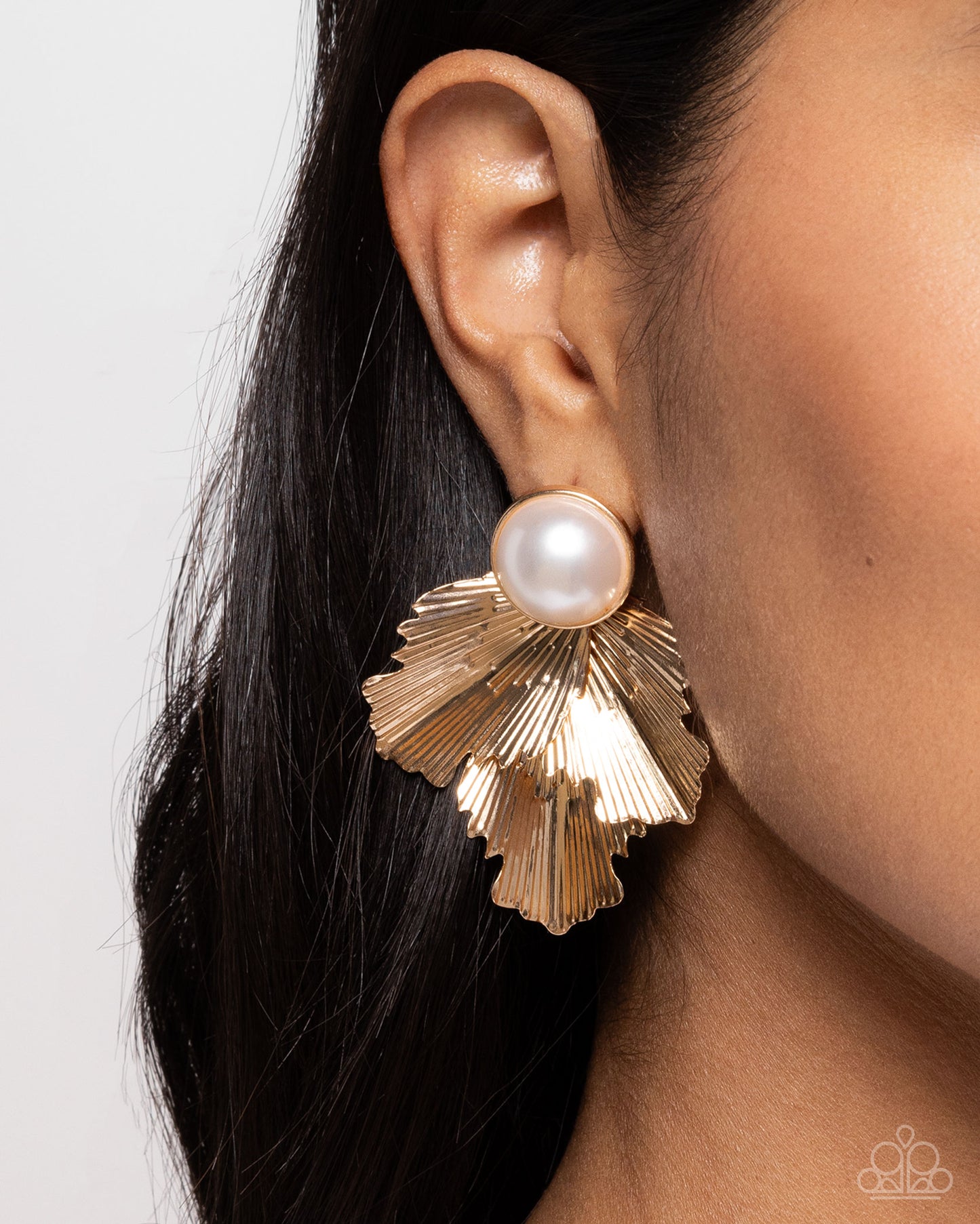 Mermaid Memorate - Gold - Paparazzi Earrings