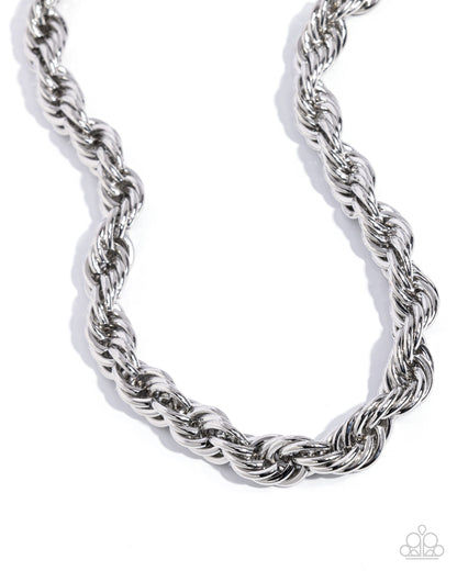 Complete Curves - Silver - Paparazzi Rope Necklace