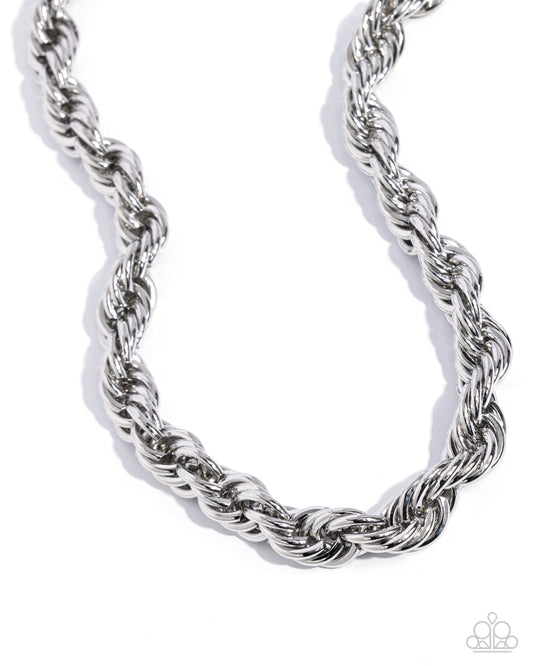 Complete Curves - Silver - Paparazzi Rope Necklace