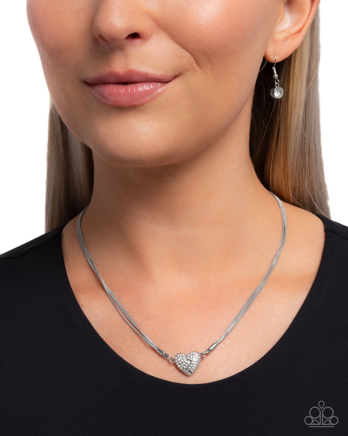 Heartbroken Bling - White - Paparazzi Necklace
