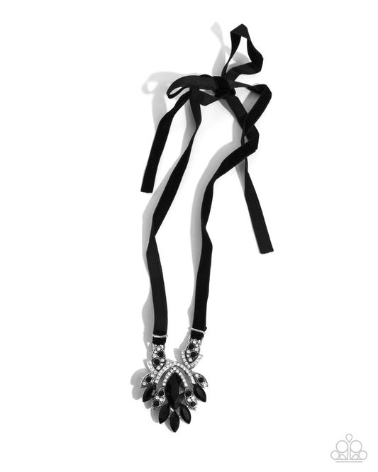 Ravishing Ribbon - Black - Paparazzi Necklace