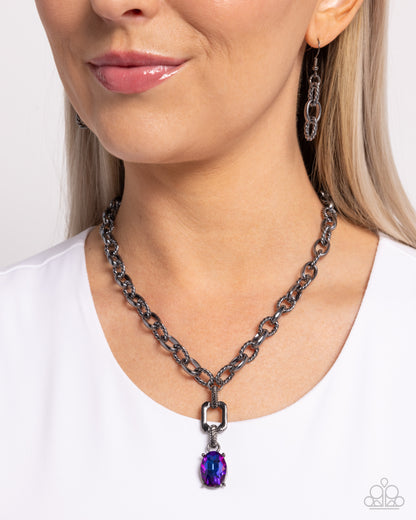 Refulgent Recognition - Purple - Paparazzi Necklace