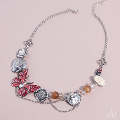 Whimsical Whisper - Red - Paparazzi Necklace