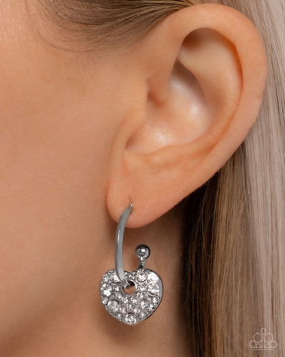 Valentines Valor - White - Paparazzi Earrings