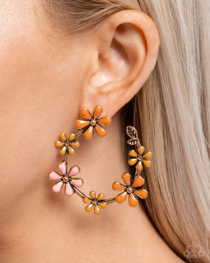 Wreathed Welcome - Gold - Paparazzi Earrings