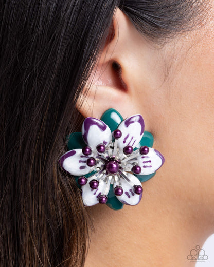 Dimensional Dowry - Multi - Paparazzi Earrings