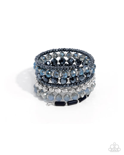 Stacked Surprise - Blue - Paparazzi Bracelet