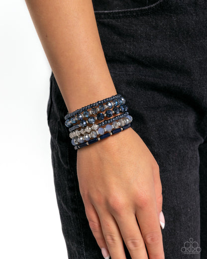 Stacked Surprise - Blue - Paparazzi Bracelet