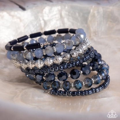 Stacked Surprise - Blue - Paparazzi Bracelet
