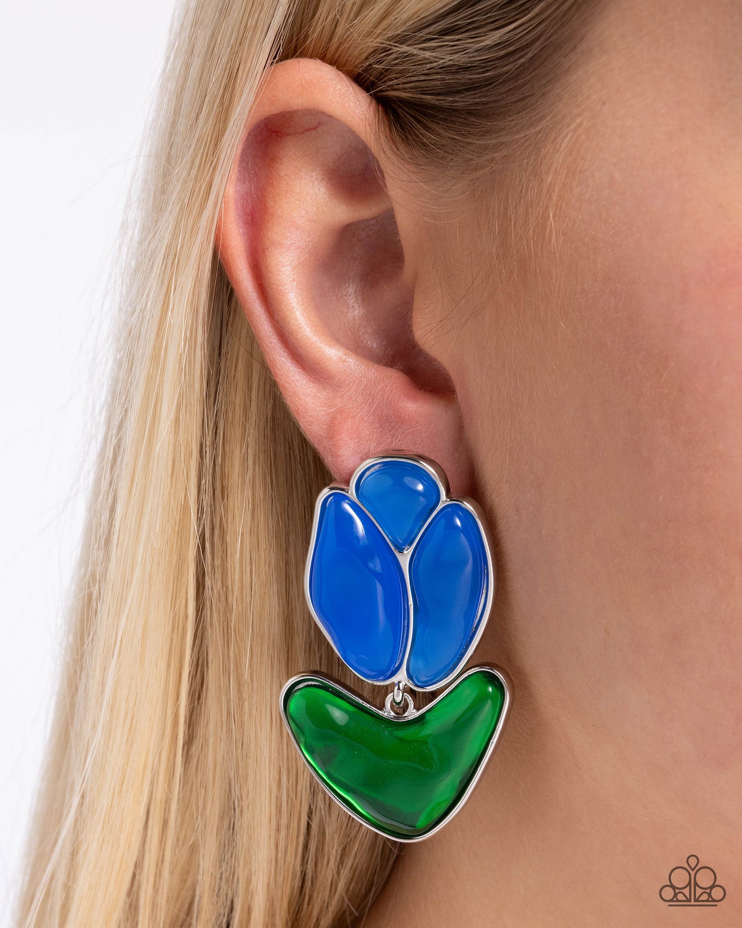 Tulip Triumph - Blue - Paparazzi Earrings
