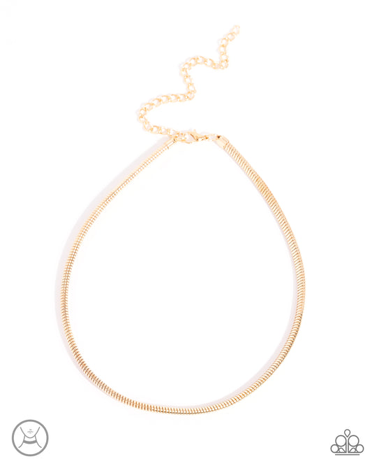 Captivating Choker - Gold - Paparazzi Necklace