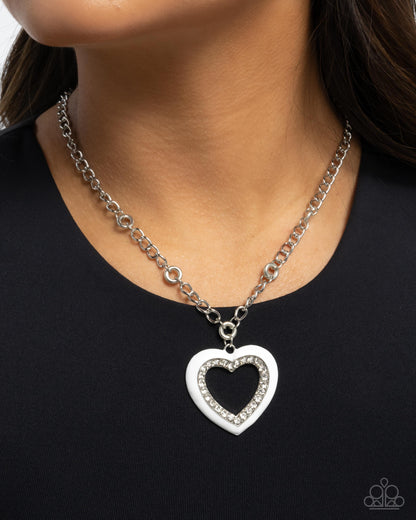 Romantic Rule - White - Paparazzi Necklace