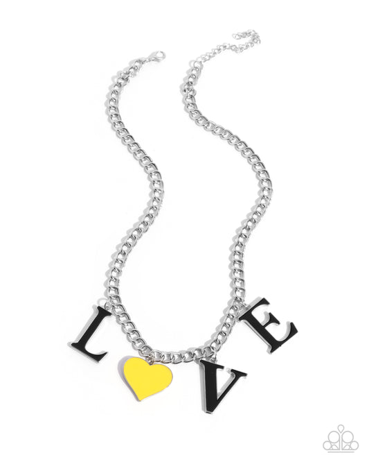 Lovely Lineup - Yellow - Paparazzi Necklace