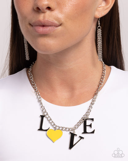 Lovely Lineup - Yellow - Paparazzi Necklace