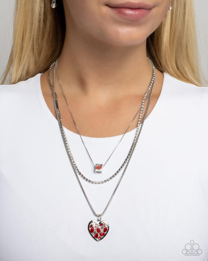 Seize the Sides - Red - Paparazzi Necklace