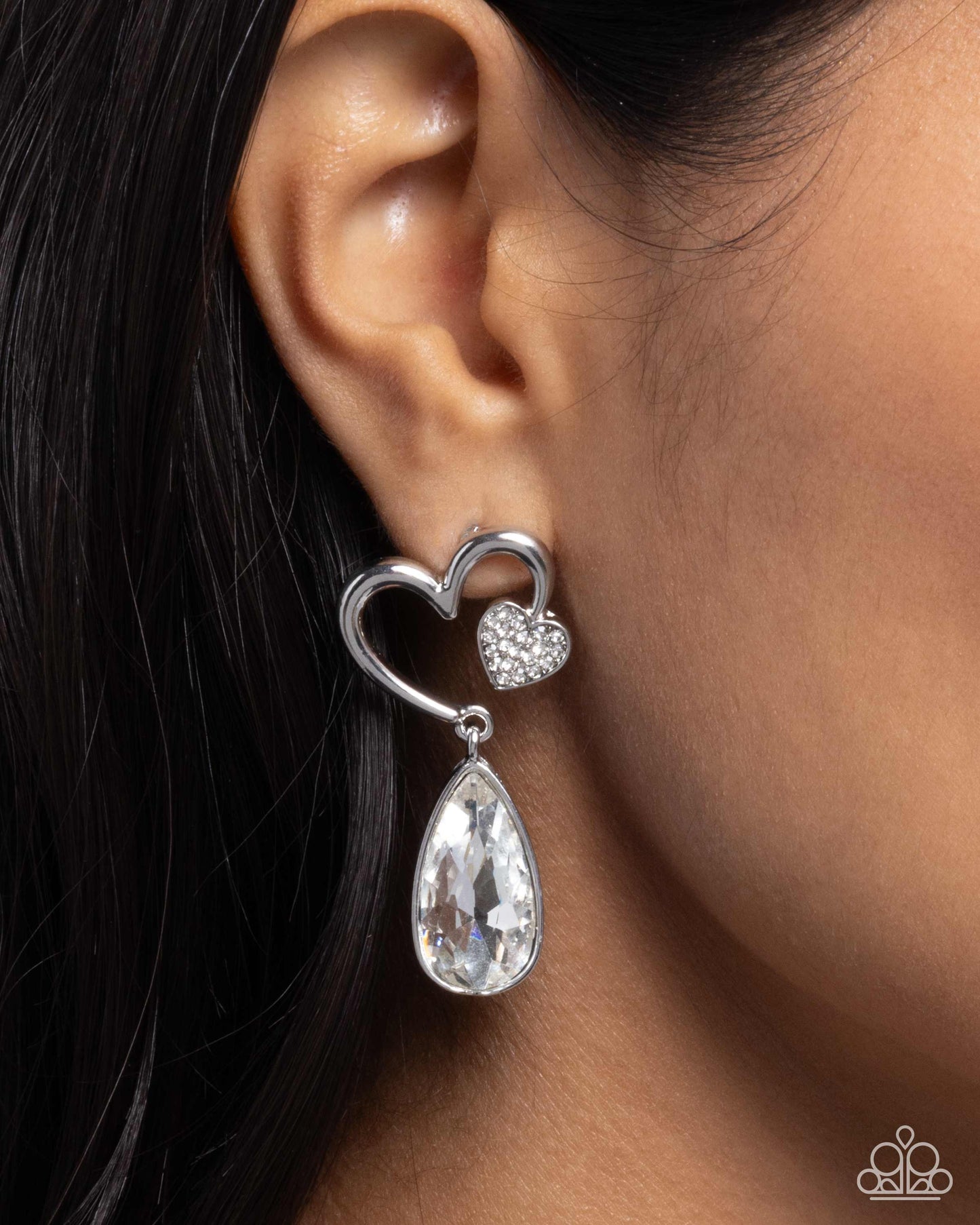 Coupling Up - White - Paparazzi Earrings