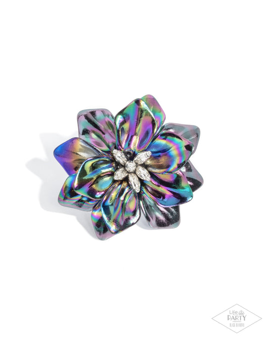 Platonic Petals - Black - Paparazzi Ring