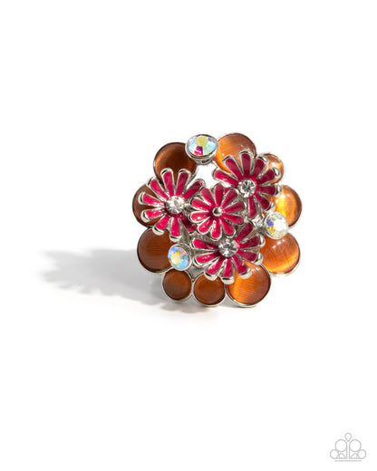 Boisterous Bouquet - Orange - Paparazzi Ring