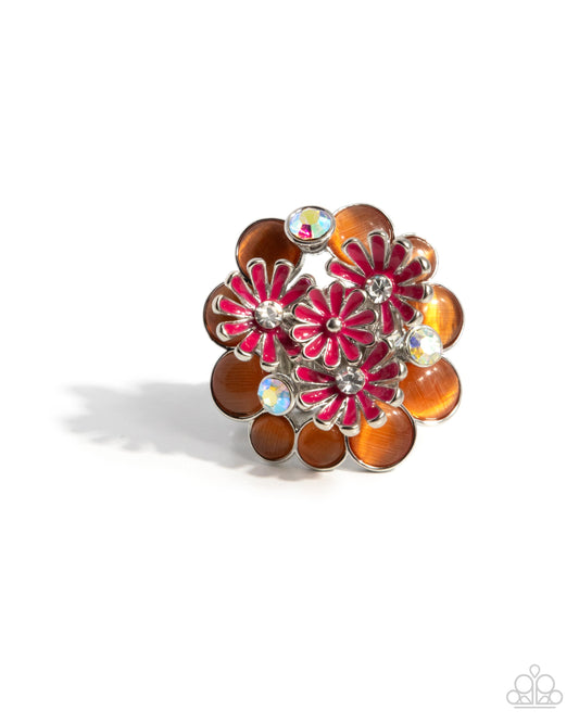 Boisterous Bouquet - Orange - Paparazzi Ring