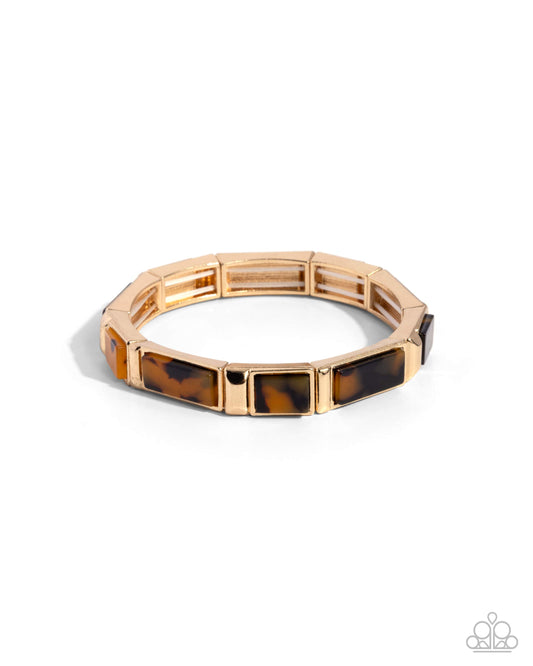Acrylic Accent - Gold - Paparazzi Bracelet