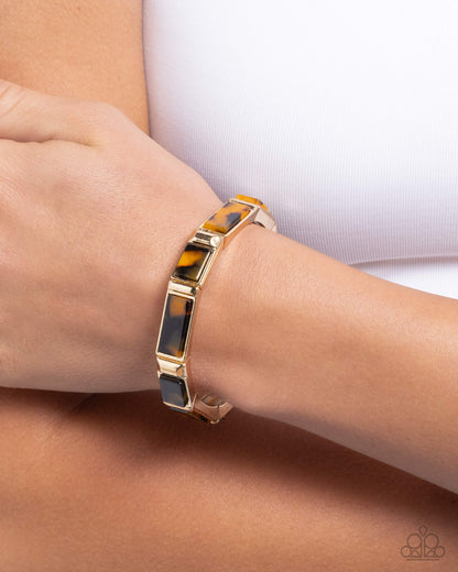 Acrylic Accent - Gold - Paparazzi Bracelet