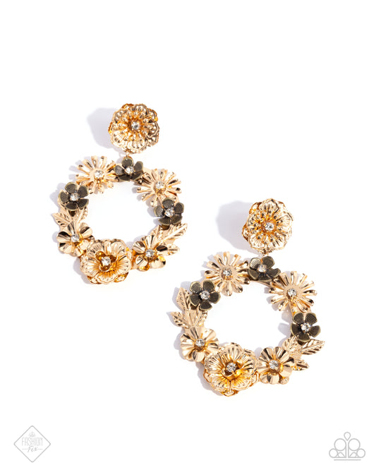 Graceful Garden - Gold - Paparazzi Earrings
