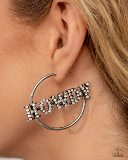 Howdy Hoedown - White - Paparazzi Earrings