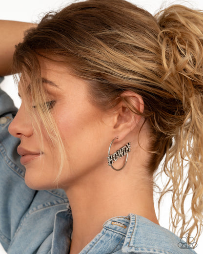 Howdy Hoedown - White - Paparazzi Earrings