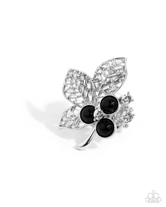 Luminescent Leaves - Black - Paparazzi Ring