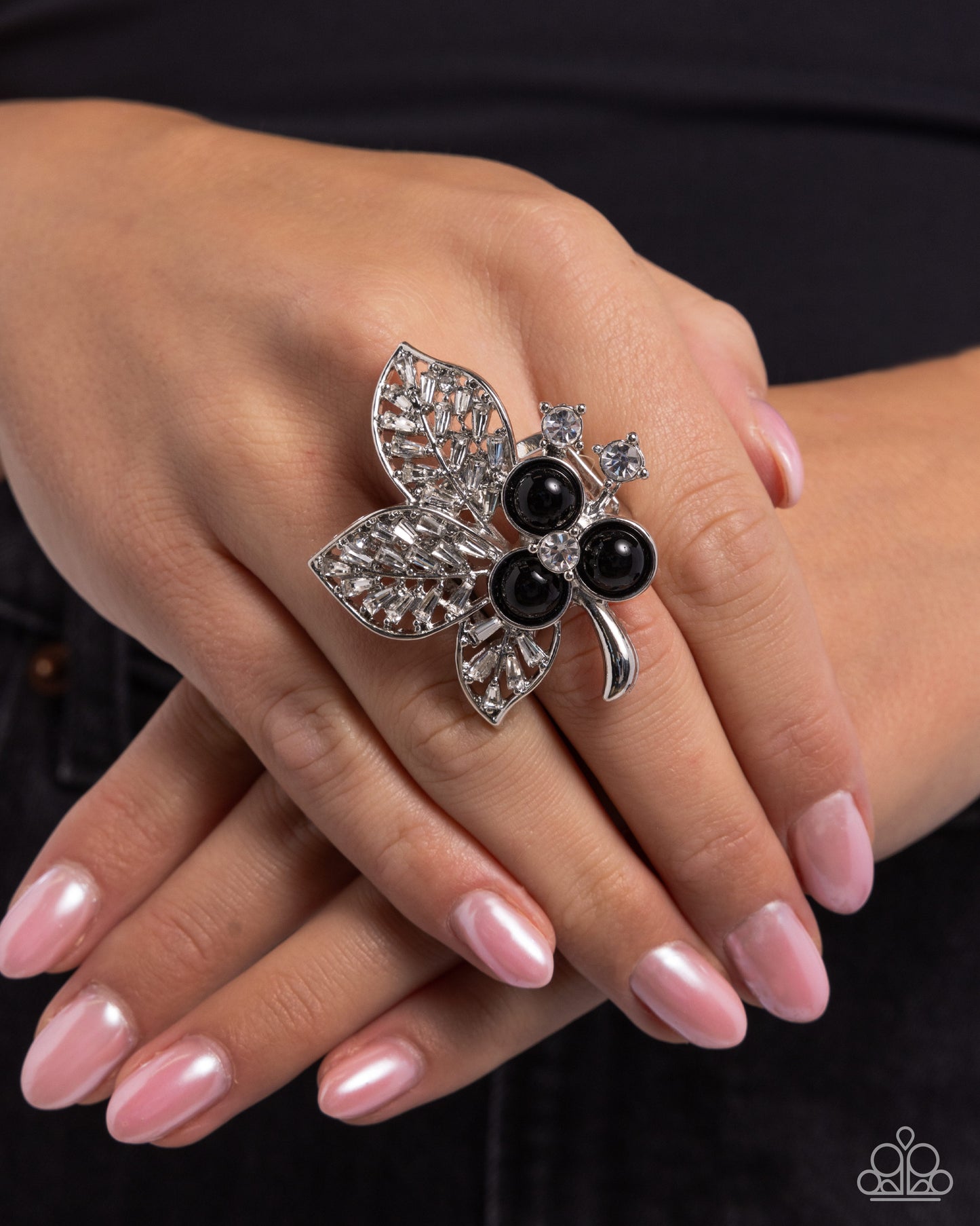 Luminescent Leaves - Black - Paparazzi Ring
