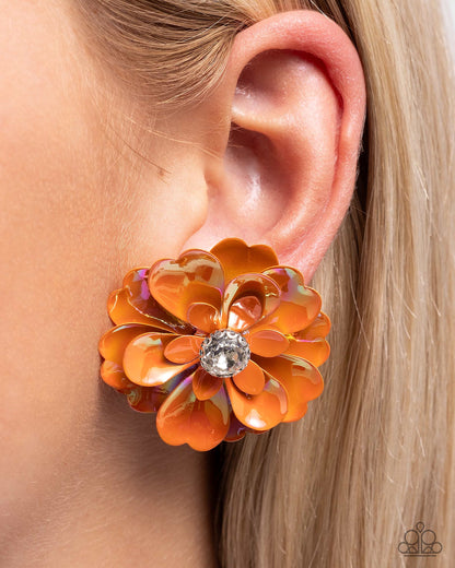 Growth Rate - Orange - Paparazzi Earrings