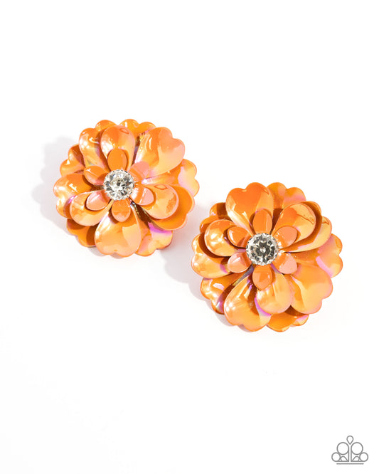 Growth Rate - Orange - Paparazzi Earrings