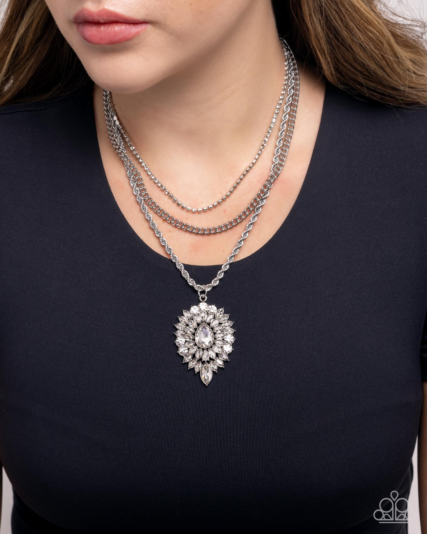 Adorably Administrative - White - Paparazzi Necklace
