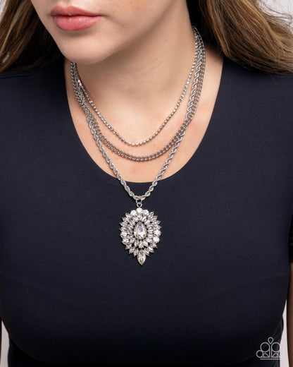 Adorably Administrative - White - Paparazzi Necklace