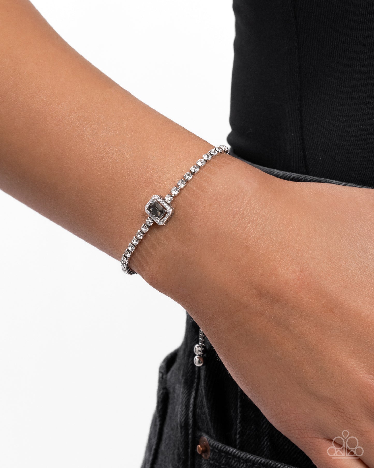 Draped in Dazzle - Silver - Paparazzi Bracelet