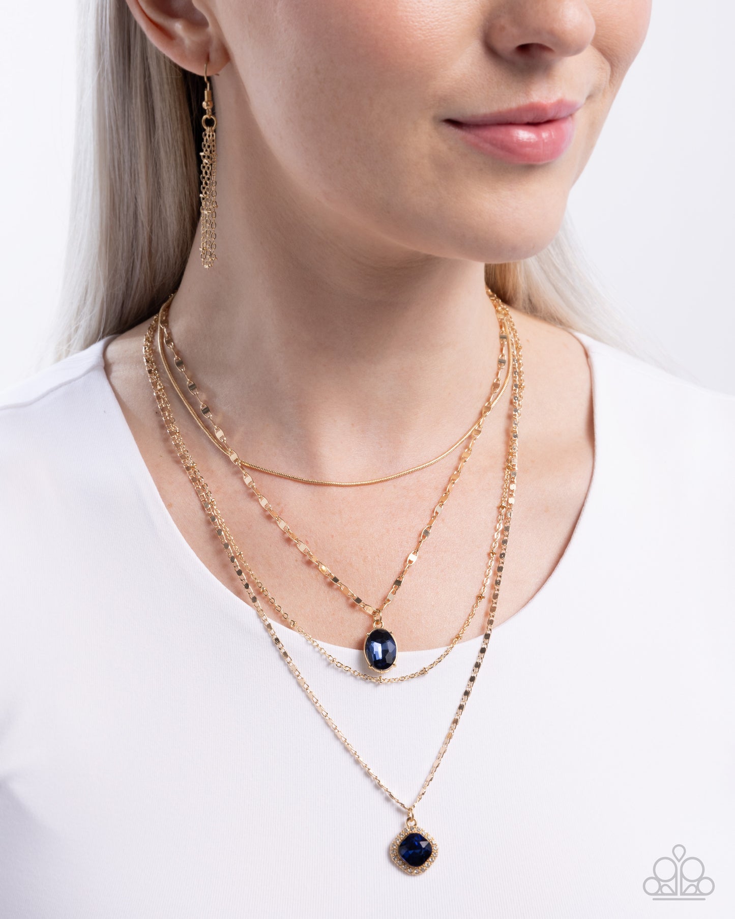 Four-Part Harmony - Blue - Paparazzi Necklace
