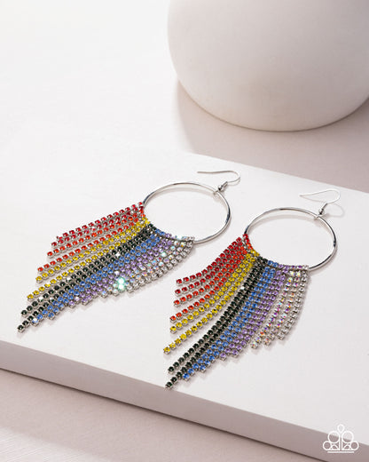 Streamlined Shimmer - Multi - Paparazzi Earrings