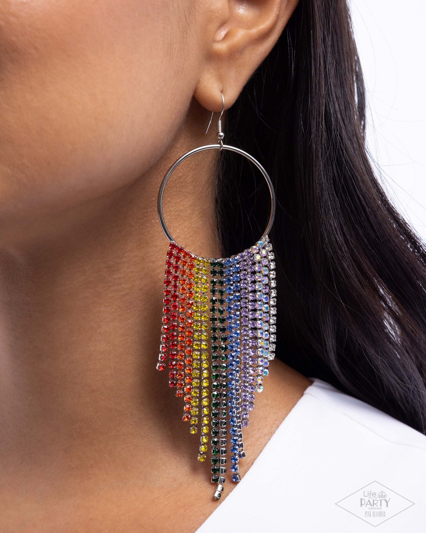 Streamlined Shimmer - Multi - Paparazzi Earrings