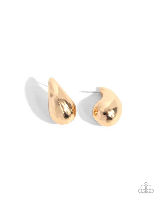 Raindrop Reveal - Gold - Paparazzi Earrings