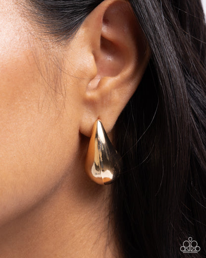Raindrop Reveal - Gold - Paparazzi Earrings