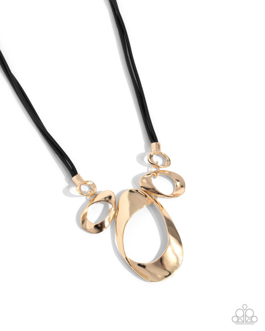 Apprehensive Accent - Gold - Paparazzi Necklace