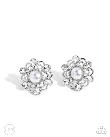 Relatable Radiance - White - Paparazzi Earrings